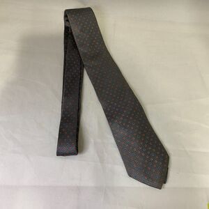 #6682 Gray with Red and Blue Dots Mens Necktie. Tie